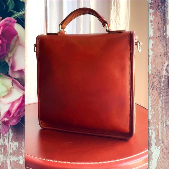 VINTAGE COACH BRITISH TAN LEATHER TURNLOCK STATION BAG 5130 - Picture 14 of 17